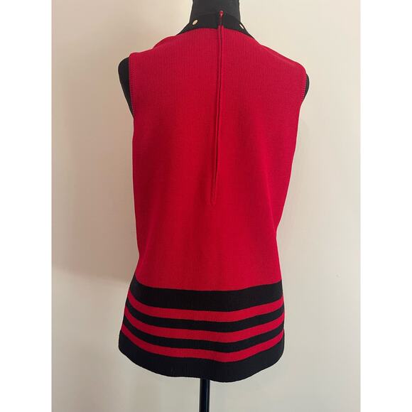 J.S.S knitwear womans jacket suit petite Sm red/black wool blend classic luxury - Picture 4 of 16